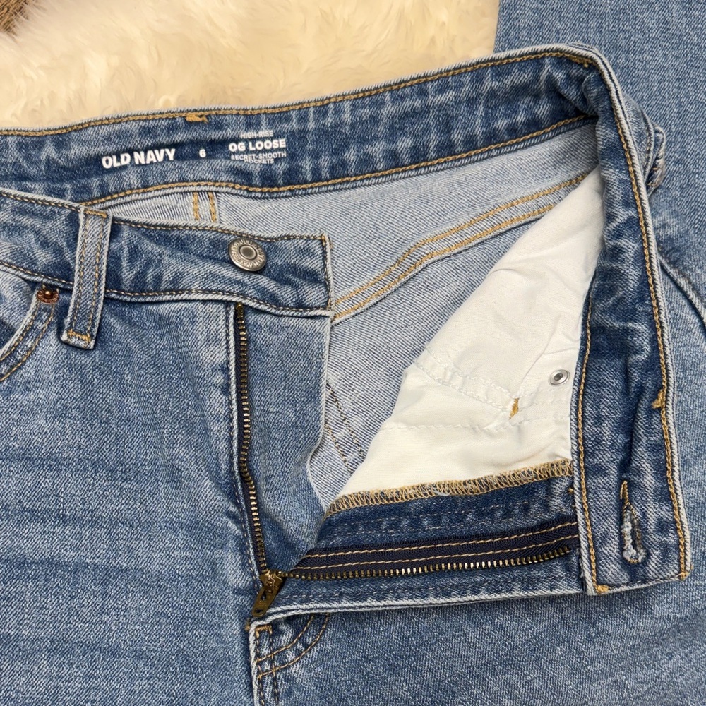 Old Navy high rise OG loose women’s blue wash Jeans size 6 - Picture 3 of 8